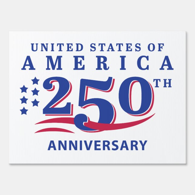 USA 250th Anniversary Independence Day Golf Yard Sign (Front)