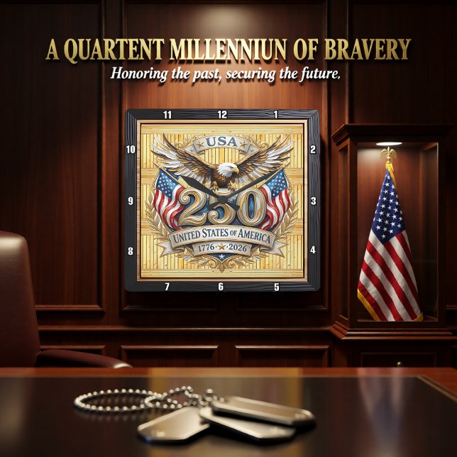 USA 250th Anniversary Majestic Eagle Square Wall Clock (Creator Uploaded)