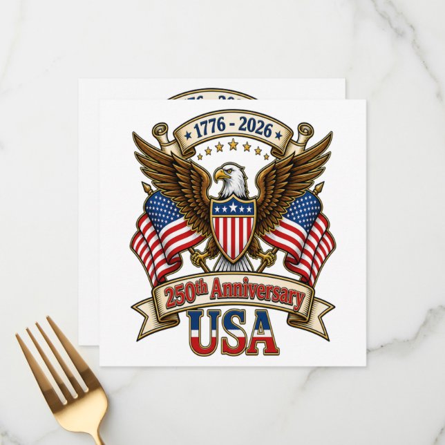 USA 250th Anniversary Menu (Front/Back In Situ)