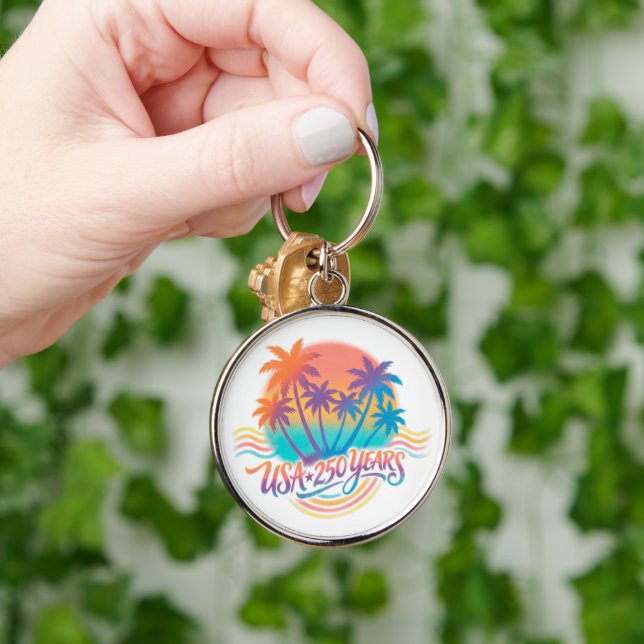 USA 250th anniversary Palm Trees  Keychain (Hand)