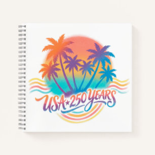 USA 250th anniversary Palm Trees  Notebook