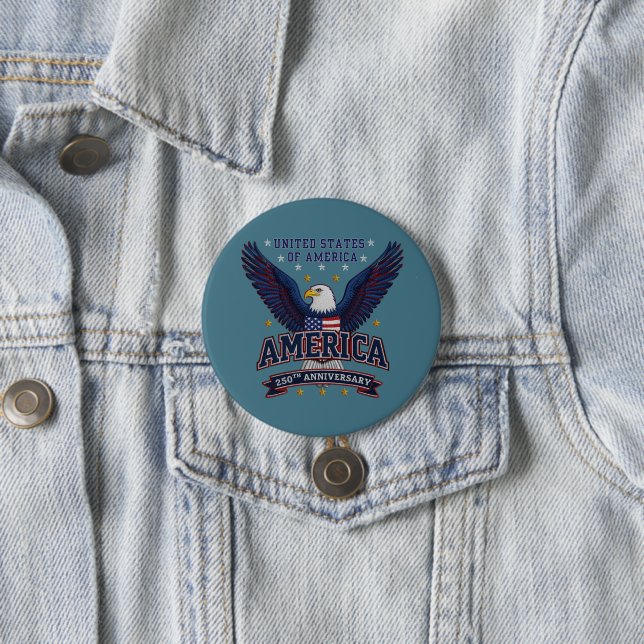 USA 250th Anniversary  – Patriot Eagle Button (In Situ)
