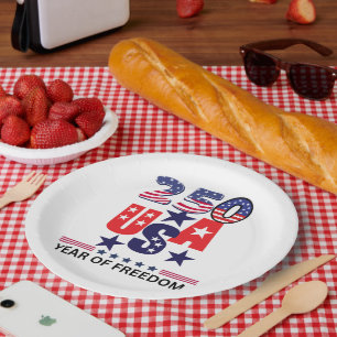 Usa 250th anniversary patriotic 4th of July Paper Plates