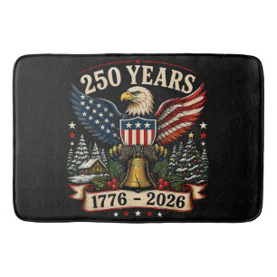 USA 250th Anniversary Patriotic Christmas Eagle Bath Mat