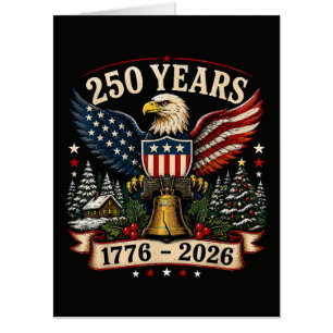 USA 250th Anniversary Patriotic Christmas Eagle Card