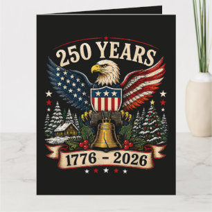 USA 250th Anniversary Patriotic Christmas Eagle Card
