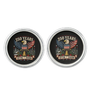 USA 250th Anniversary Patriotic Christmas Eagle Cufflinks
