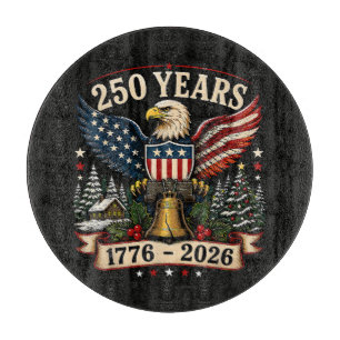 USA 250th Anniversary Patriotic Christmas Eagle Cutting Board