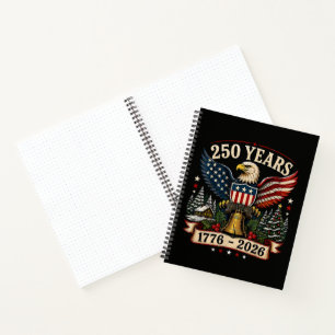 USA 250th Anniversary Patriotic Christmas Eagle Notebook