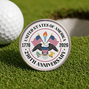 USA 250th Anniversary Patriotic Eagle Emblem Golf Ball Marker
