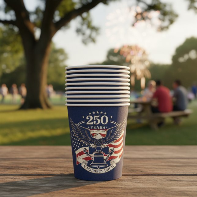 USA 250th Anniversary Patriotic Eagle & Liberty  Paper Cups (Creator Uploaded)
