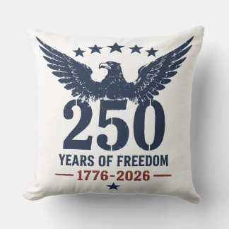 USA 250th Anniversary Patriotic Eagle Years of Fre Throw Pillow