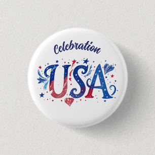 USA 250th Anniversary patriotic graphic Button