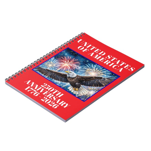USA 250th Anniversary Patriotic Planner  Notebook (Left Side)