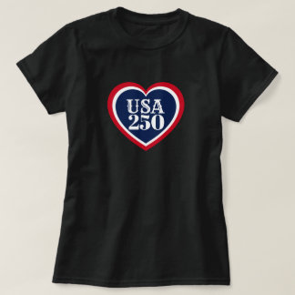 USA 250th Anniversary Patriotic Red White Blue T-Shirt