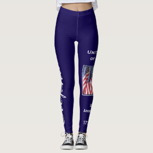 USA 250th Anniversary personalized name yoga Leggings