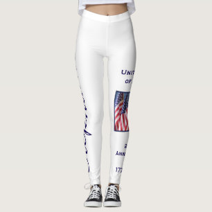 USA 250th Anniversary personalized name yoga Leggings
