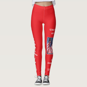 USA 250th Anniversary personalized name yoga Leggings