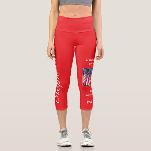 USA 250th Anniversary personalized yoga Capri Leggings
