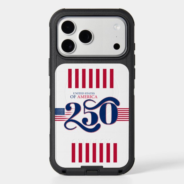 USA 250th Anniversary Phone Case  ("A Patriotic gift with bold red-white-blue style")