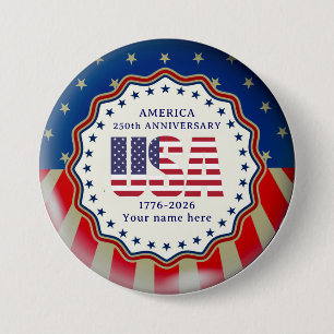 USA 250th Anniversary Semiquincentennial 1776–2026 Button