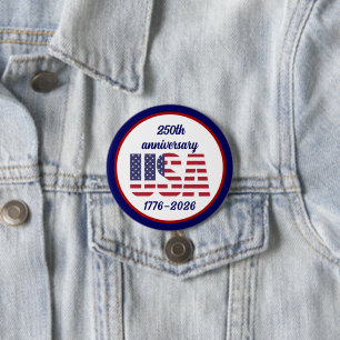 USA 250th Anniversary Semiquincentennial 1776–2026 Button