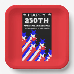 USA 250th Anniversary Semiquincentennial Party Paper Plates