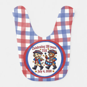 USA 250th Anniversary Souvenir - Patriotic  Baby Bib