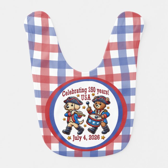 USA 250th Anniversary Souvenir - Patriotic  Baby Bib (Front)