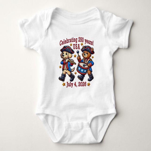 USA 250th Anniversary Souvenir - Patriotic  Baby Bodysuit (Front)