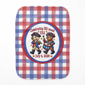 USA 250th Anniversary Souvenir - Patriotic  Baby Burp Cloth