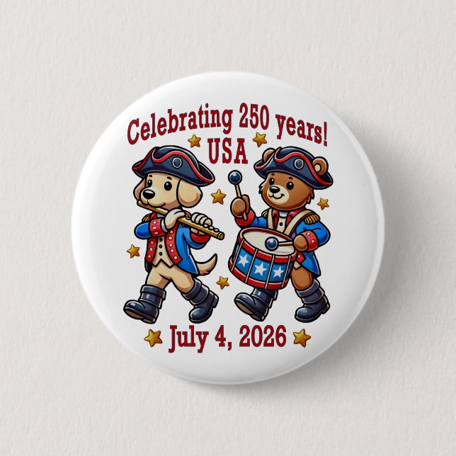 USA 250th Anniversary Souvenir - Patriotic  Button (Front)