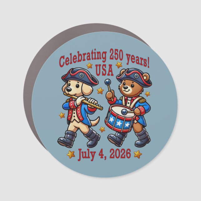 USA 250th Anniversary Souvenir - Patriotic  Car Magnet (Front)