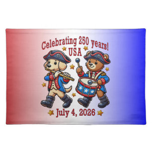 USA 250th Anniversary Souvenir - Patriotic Cloth Placemat