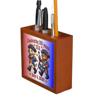 USA 250th Anniversary Souvenir - Patriotic  Desk Organizer