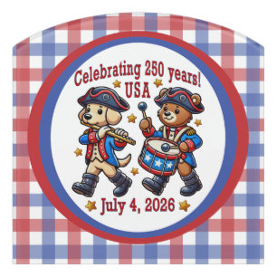 USA 250th Anniversary Souvenir - Patriotic Door Sign