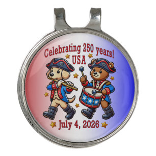 USA 250th Anniversary Souvenir - Patriotic Golf Hat Clip