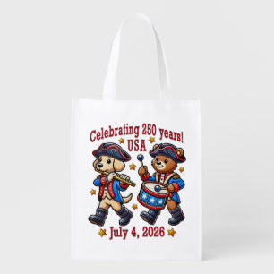 USA 250th Anniversary Souvenir - Patriotic  Grocery Bag