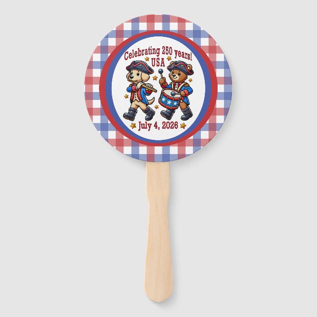 USA 250th Anniversary Souvenir - Patriotic  Hand Fan (Front)