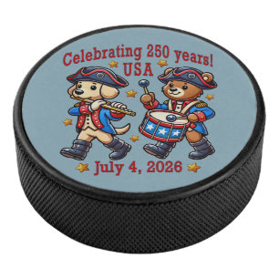 USA 250th Anniversary Souvenir - Patriotic  Hockey Puck