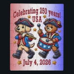 USA 250th Anniversary Souvenir - Patriotic  Jigsaw Puzzle<br><div class="desc">Celebrate America's 250th with this adorable patriotic souvenir! This vibrant design features a marching dog and bear dressed in Revolutionary War uniforms, bringing charm and nostalgia to the celebration of July 4, 2026. Perfect as a keepsake or souvenir for the USA's 250th birthday, this design is available on T-shirts, stickers,...</div>