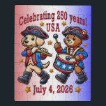 USA 250th Anniversary Souvenir - Patriotic Jigsaw Puzzle<br><div class="desc">Celebrate America's 250th with this adorable patriotic souvenir! This vibrant design features a marching dog and bear dressed in Revolutionary War uniforms, bringing charm and nostalgia to the celebration of July 4, 2026. Perfect as a keepsake or souvenir for the USA's 250th birthday, this design is available on T-shirts, stickers,...</div>