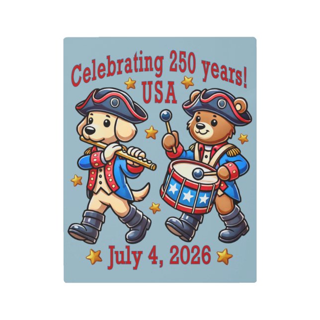 USA 250th Anniversary Souvenir - Patriotic  Metal Print (Front)