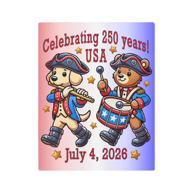 USA 250th Anniversary Souvenir - Patriotic  Metal Print (Front)