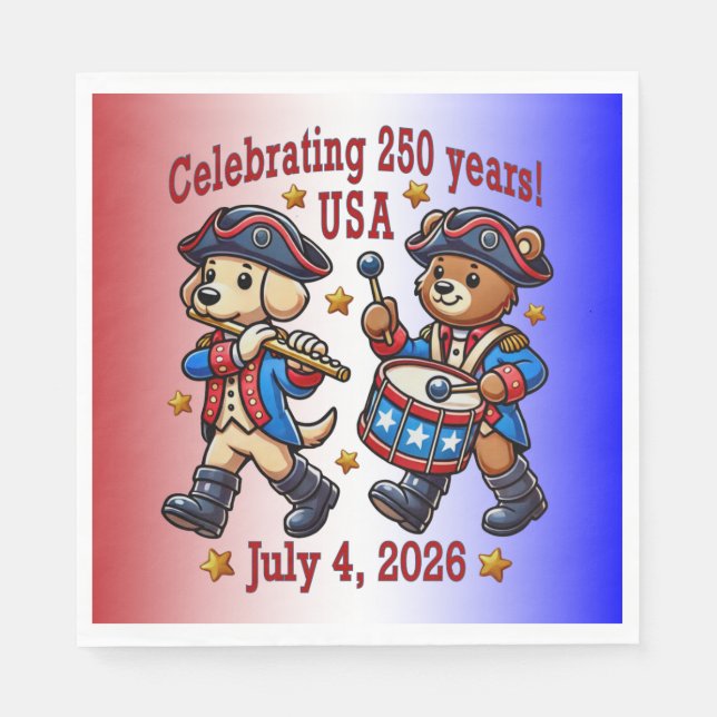 USA 250th Anniversary Souvenir - Patriotic  Napkins (Front)