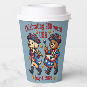 USA 250th Anniversary Souvenir - Patriotic  Paper Cups