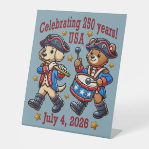 USA 250th Anniversary Souvenir - Patriotic Pedestal Sign