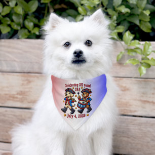 USA 250th Anniversary Souvenir - Patriotic  Pet Bandana Collar