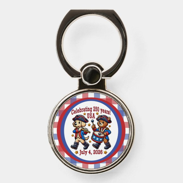 USA 250th Anniversary Souvenir - Patriotic  Phone Ring Stand (Front)
