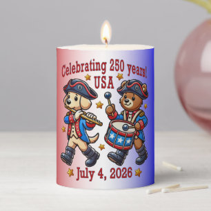 USA 250th Anniversary Souvenir - Patriotic  Pillar Candle